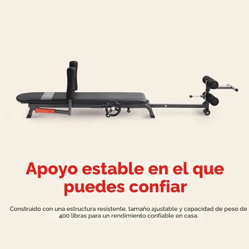 Miniatura 6 de Sunny Health & Fitness SF-BH624089 - Mesa de estiramiento y descompresión ajustable, capacidad de peso de 400 libras, ayuda con estiramiento lumbar