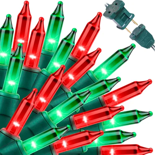 Miniatura 17 de LAMPHOME Cadena de luces navideñas, juego de 100 mini luces incandescentes para uso en interiores y exteriores (Amarillo)