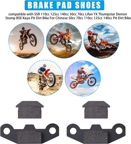 Miniatura 5 de JINGKE Zapatas de freno para 50cc 70cc 110cc 125cc 140cc Lifan YX Thumpstar Demon Stomp BSE Kayo Pit Dirt Bike