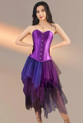 Miniatura 5 de Kranchungel Tops de corsé para mujer corsé renacentista de talla grande - Bustier con cordones Overbust disfraces de Halloween - Sesiones de fotos