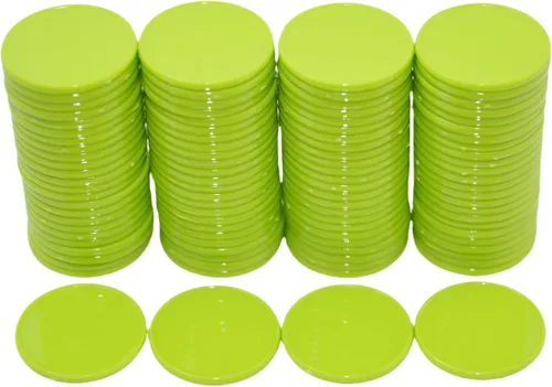 Smartdealspro juego de 100 fichas de aprendizaje de plástico opaco, de 1 pulgada, para juegos de fichas, minipóquer, con caja de almacenamiento