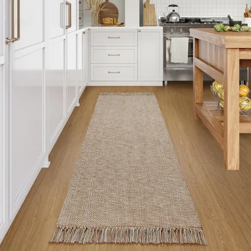 Miniatura 2 de Collive Alfombra Larga para Pasillo de 2.6' x 8', Alfombra Lavable para Pasillo Interior de Entrada, Alfombra Trenzada Tejida Color Tostado