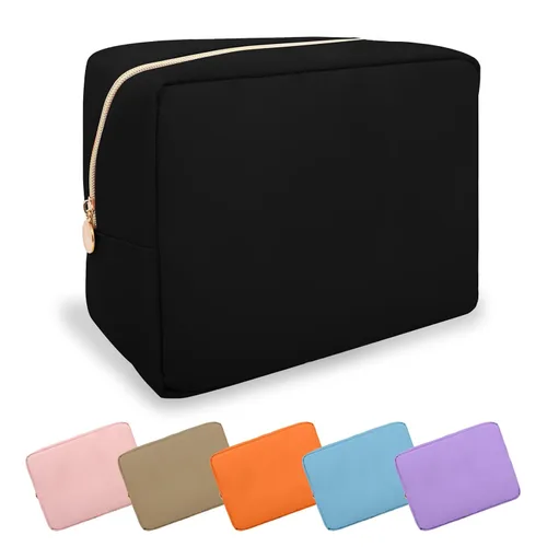 Miniatura 115 de Estuche pequeño para lápices y maquillaje para bolso, lindo estuche de lápices, bolsa de pinceles de maquillaje de nylon con cremallera, estuche