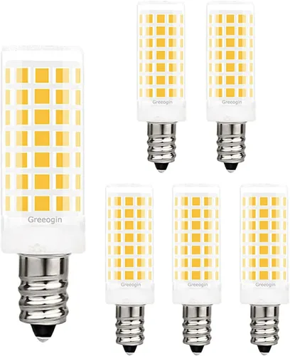 Miniatura 9 de Bombillas LED C7 E12 de 5 W, reemplazo E12 equivalente a halógeno de 50 W, luz diurna 6000 K, bombillas LED E12 para ventilador de techo