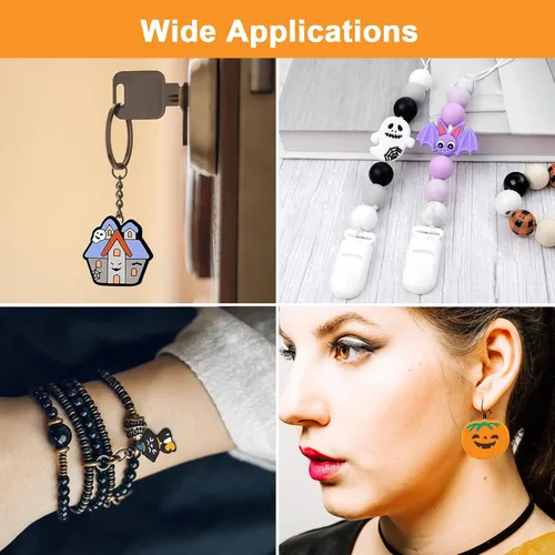 Miniatura 6 de Cuentas focales de silicona para Halloween, cuentas de silicona para bolígrafos, personajes, accesorios de silicona, kits para hacer llavero