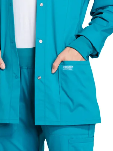 Miniatura 3 de Cherokee Workwear Profesionales Snap Front Warm-up Scrub Jacket