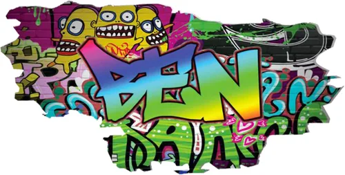 Miniatura 13 de Pegatina de pared personalizada de grafiti 3D con nombre Vinilo de decoración artística personalizada Desmontable Se arranca y se pega Arte