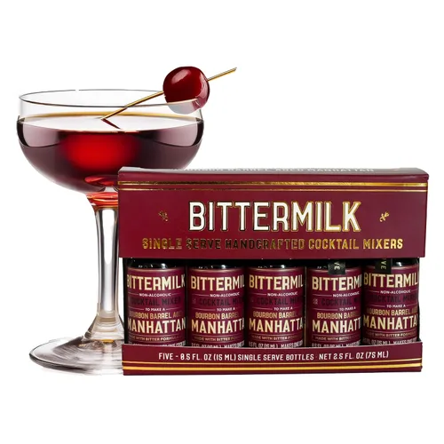 Miniatura 14 de Bittermilk Single Serve No.1 Bourbon Barrel Aged Old Fashioned Mix - Kit de moda antigua - Juego de amargos de cóctel - Mini mezcladores de cóctel