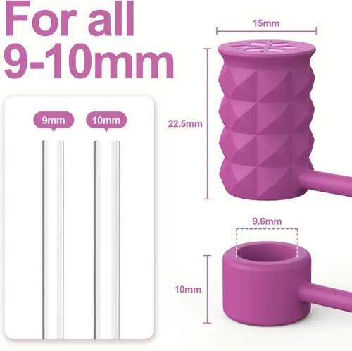 Miniatura 2 de 6 fundas de popote de silicona de 0.39 pulgadas/0.394 in compatibles con Stanley Cup de 40 y 30 onzas, reutilizables, a prueba de polvo, para vaso