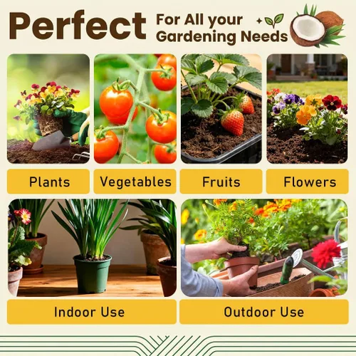 Miniatura 7 de Halatool 6 piezas de ladrillos de coco orgánico para plantas, ladrillo de coco comprimido de fibra de coco sustrato de fibra de coco con bajo 6