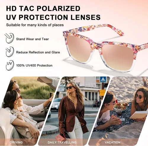 Miniatura 49 de Carfia Chic - Lentes de sol polarizados para mujer, protección UV400, marco de acetato pulido a mano