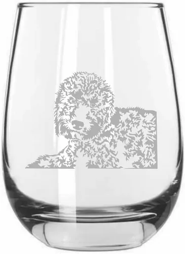 Miniatura 499 de Sakhalin Husky Dog - Copa de vino grabada personalizada de 15.25 onzas sin tallo