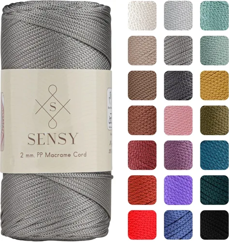 Miniatura 123 de Sensy Premium Cuerda de Poliéster de 2mm 251 Yardas Cuerda de Polipropileno 100% Cordón de Macramé 2mm Cordón para Bolsa de Ganchillo Cuerda