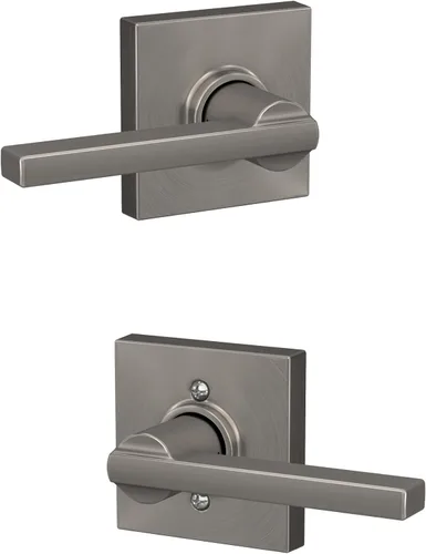 Miniatura 9 de Schlage F10 LAT 626 CEN Latitude - Manilla de puerta con moldura Century, cerradura de paso para pasillo y armario, cromo satinado