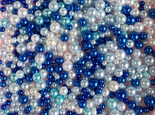 Miniatura 8 de Cuentas de perlas falsas de varios tamaños, sin agujeros, perlas de plástico de perlas de imitación alrededor de 800 ~ 1000 piezas para Blanco