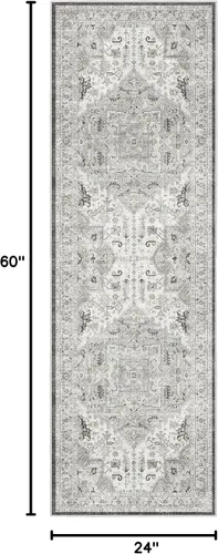 Miniatura 809 de Madane Tapete lavable de 2 x 10 pies para pasillo, cocina, recibidor, clásico, suave, antideslizante para interiores, casa de campo, baño, sala