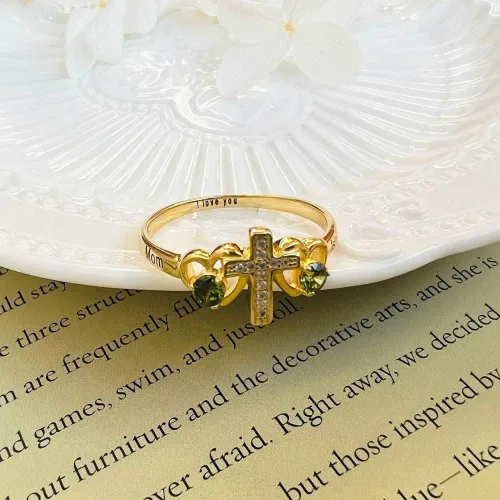 Miniatura 4 de Anillo de pureza cristiana para adolescentes y niñas, anillos de cruz para mujeres, joyería cristiana con pulgar de amor, anillo de plata de ley