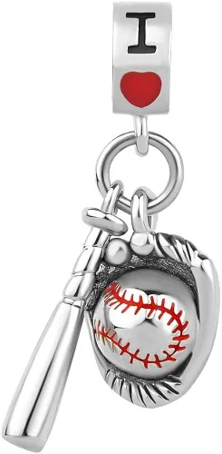 Miniatura 2 de LovelyJewelry - Abalorio de fútbol, baloncesto, béisbol, fútbol, hockey y deportivo para pulsera, cobre, LovelyJewelry_DPC_FA71