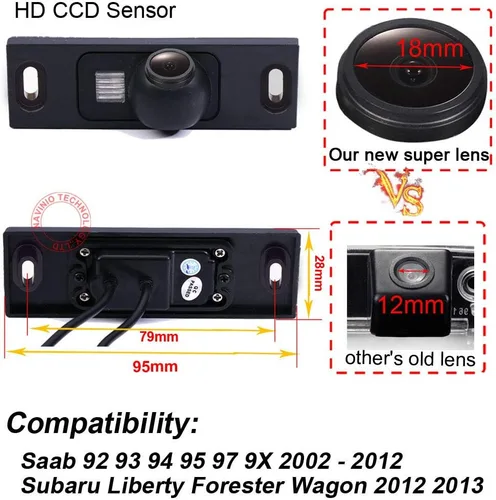 Miniatura 3 de Super HD cámara de vehículo 1280x720 píxeles 1000 líneas de TV impermeable vehículo vehículo retrovisor cámara de respaldo 170° cámara inversa