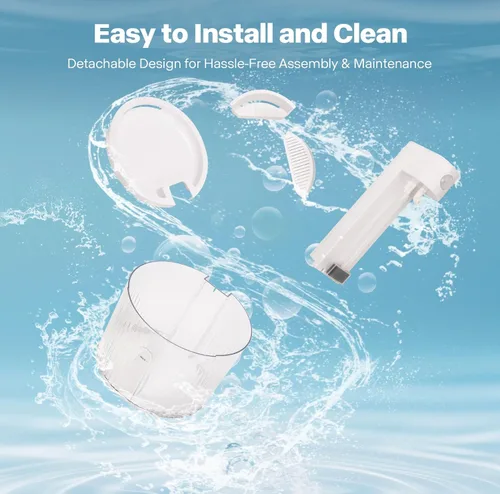 Miniatura 7 de Sharper Image Fuente de agua inalámbrica para gatos, bomba ultra silenciosa de 68 oz/2 L, fuente de agua inalámbrica para gatos, fuente recargable
