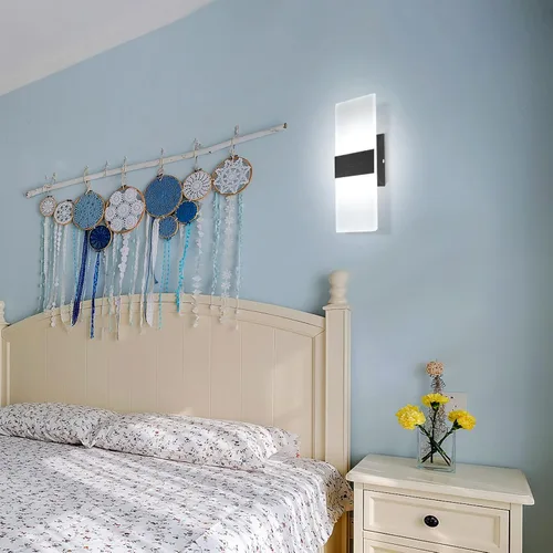 Miniatura 33 de TRLIFE Apliques de Pared LED Regulables, Aplique de Pared Moderno de 4 Temperaturas de Color 12W Luces de Pared Regulables Juego de 2 Luz Montada