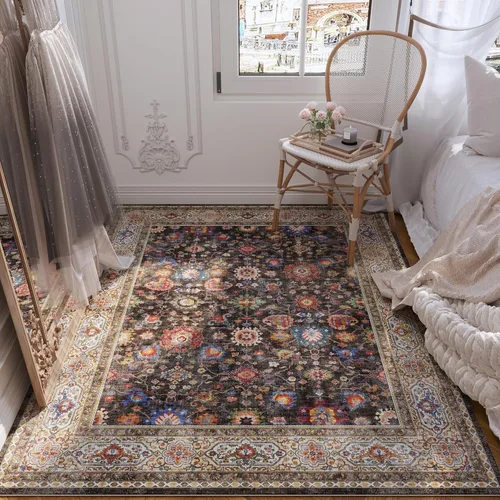 Miniatura 39 de Rugcomf Alfombra de pasillo de 2 x 6 pies, lavable, bohemio, suave, antideslizante, no desprende pelusa, lana sintética, estilo vintage para cocina
