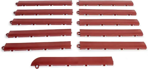 Miniatura 2 de Kit de borde de transición Big Floors, borde de piso modular entrelazado duradero para garaje, compatible con productos RaceDeck, GarageTrac y Beige