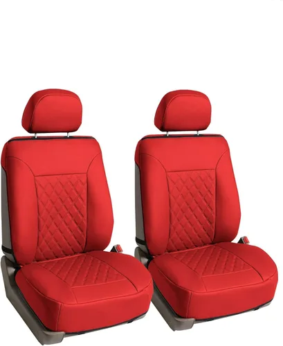 Miniatura 10 de FH Group Cojines para asiento delantero de lujo de piel sintética con patrón de diamantes para coche, viene con fundas para reposacabezas (azul)
