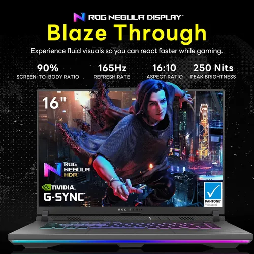 Miniatura 4 de ASUS ROG Strix Nebula FHD 165Hz - Laptop para juegos de 16 pulgadas, Intel i9-13980HX, 32GB DDR5, 1TB SSD, NVIDIA GeForce RTX 4060 8G GDDR6, teclado