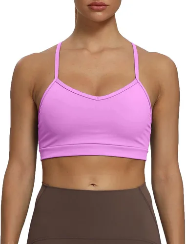 Miniatura 3 de Aoxjox Sujetadores deportivos de entrenamiento para mujer, sin espalda, con relleno Amor, brasier de bajo impacto, camiseta sin mangas para yoga