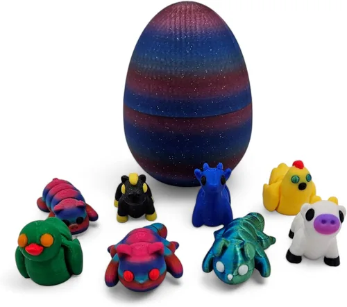 Miniatura 11 de Paquete de 10 minianimales misteriosos, figuras articuladas de animales impresos en 3D, diseños únicos y divertidos, incluye huevo misterioso