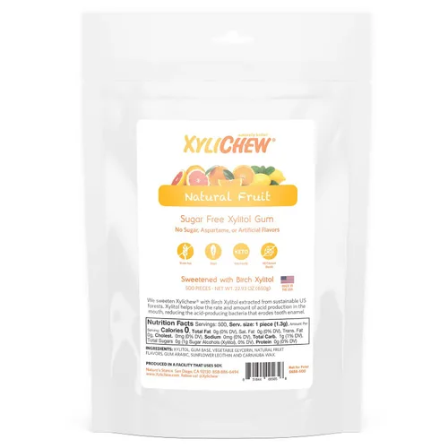 Miniatura 26 de Xylichew - Botes de goma de mascar 100% xilitol, sin OMG, gluten, aspartame y goma sin azúcar, cuidado bucal natural, alivia el mal aliento