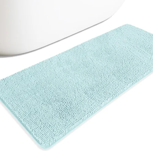 Miniatura 524 de Alfombra de baño pequeña de 12 x 18 pulgadas, lavable y absorbente, antideslizante, alfombra de baño de felpilla gruesa y suave para baño, ducha
