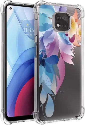 Miniatura 8 de Osophter Funda para Moto G Power 2021, diseño floral floral para niñas y mujeres, absorción de golpes, flexible de goma TPU para Motorola G Power