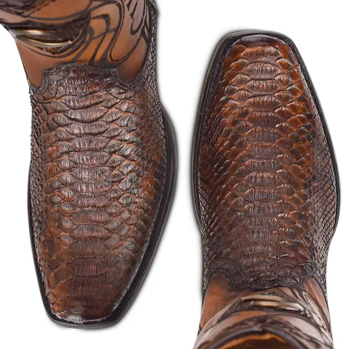 Miniatura 7 de Cuadra Botas Western para hombre en piel auténtica pitón, 1J1NPH