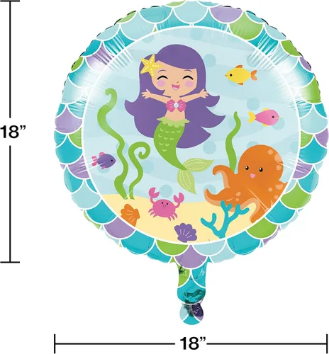 Miniatura 2 de Creative Converting Globo de aluminio Mermaid Friends, talla única, multicolor