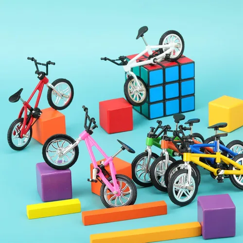 Miniatura 2 de Poen 24 unidades de mini bicicletas de dedo para niños, recuerdos de fiesta, juguete de bicicleta de metal para estudiantes, premios de clase