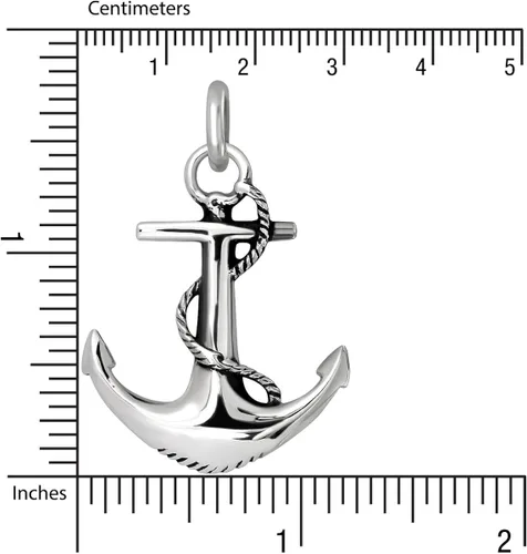 Miniatura 3 de WithLoveSilver - Colgante de plata de ley 925, diseño de ancla
