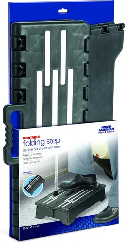 Miniatura 7 de North American Health + Wellness Escalón plegable portátil, taburete antideslizante de 4 pulgadas con asa, negro