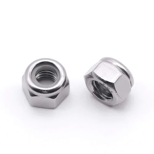 Miniatura 7 de Tuercas de bloqueo hexagonales con inserto de nailon 1/2-13, tuercas de seguridad inoxidables, accionamiento hexagonal, acabado brillante, acero