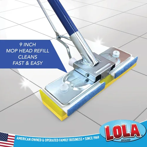 Miniatura 5 de LOLA Recambio de esponja de celulosa SqueezeMatic Butterfly Mop de 9 pulgadas, cabezal de repuesto, limpieza de pisos, comparable con recambio
