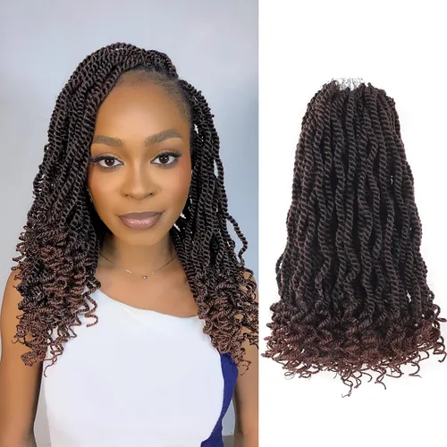 Miniatura 57 de Cabello rubio de ganchillo para mujeres negras, trenzas senegalesas onduladas de ganchillo de 12 pulgadas, trenzas kinky de ganchillo cortas 27613