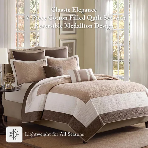 Miniatura 2 de Madison Park Attingham - Juego de edredón reversible, colcha transpirable para todas las estaciones, capas de ropa de cama ligeras y acogedoras