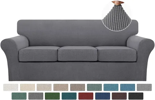 Miniatura 148 de Turquoize 2 fundas para sillas de sala de estar, funda de sofá con fundas de cojín individuales, funda de muebles para sillas (silla, beige biscotti)