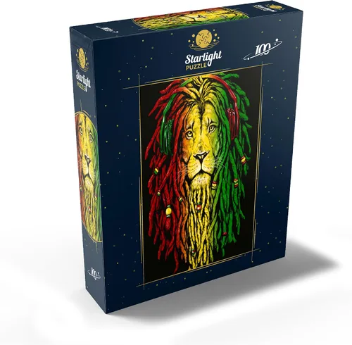 Miniatura 2 de MyPuzzle Rasta Lion - Rompecabezas prémium de 100 piezas, fabricado en Estados Unidos