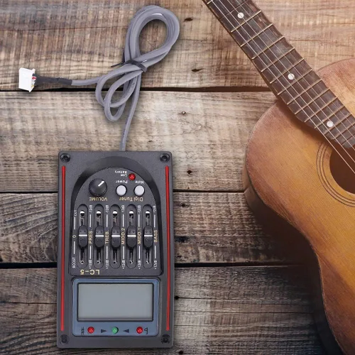 Miniatura 2 de Pasamer - Afinador de pasamer, Pickup Lcd de 5 bandas para guitarra acústica preamplificador ecualizador Lc-5 ecualizador sintonizador