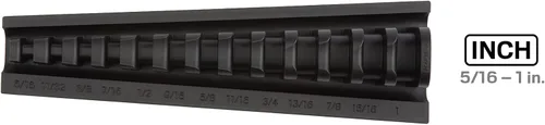 Miniatura 3 de TEKTON Organizador de llaves Crowfoot de 13 herramientas, 3/8 pulgadas, negro (5/16-1 pulgadas) ORG26113 Fabricado en Estados Unidos