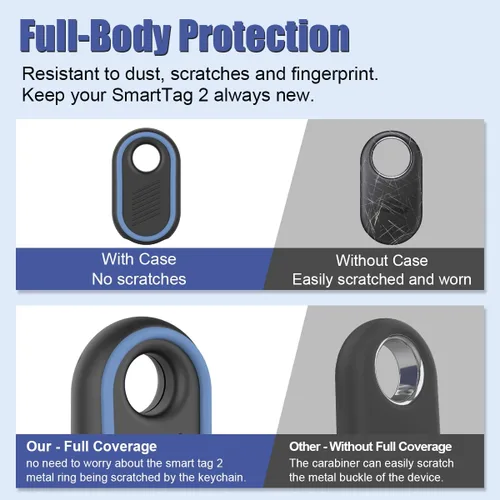 Miniatura 7 de Paquete de 4 fundas compatibles con Samsung Galaxy SmartTag2, resistentes fundas de silicona suave antideslizante para Galaxy Smart Tag 2