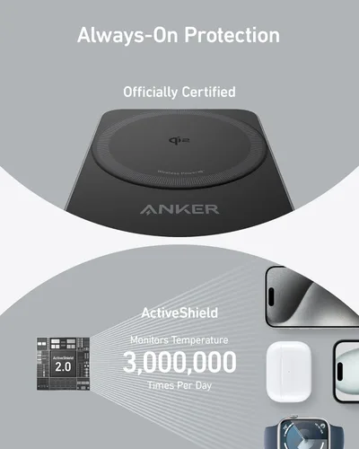 Miniatura 4 de Anker MagGo - Estación de carga 3 en 1 para iPhone 17, soporte de cargador inalámbrico compatible con MagSafe, cargador plegable de 15 W certificado