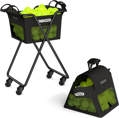 GoSports Carrito de pelotas con ruedas: carrito portátil con capacidad para 140 pelotas de pickleball o 175 pelotas de tenis